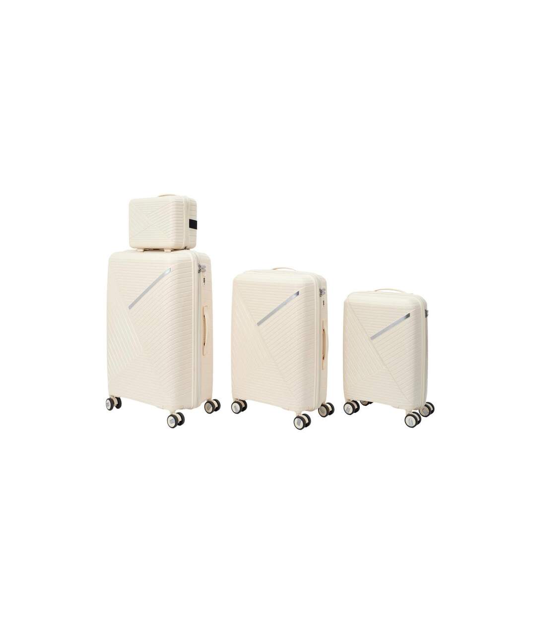 Lot de 3 Valises & Vanity Chicago 89L Crème-1