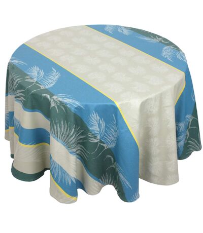 Nappe Jacquard coton PALMIER + enduction acrylique Rond
