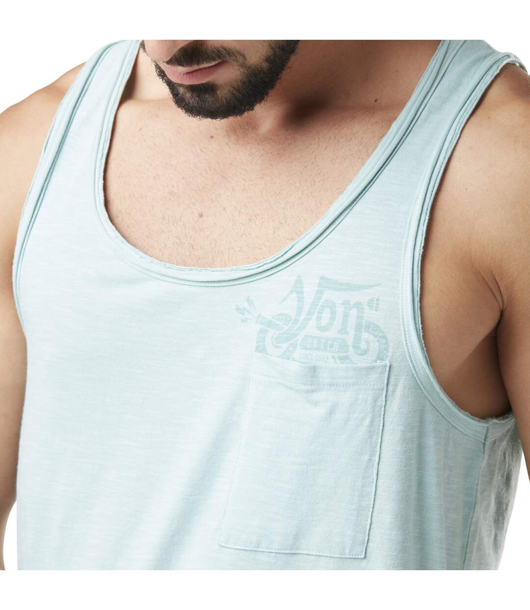 Débardeur homme avec poche en slub et print Chill Sage Vondutch-2