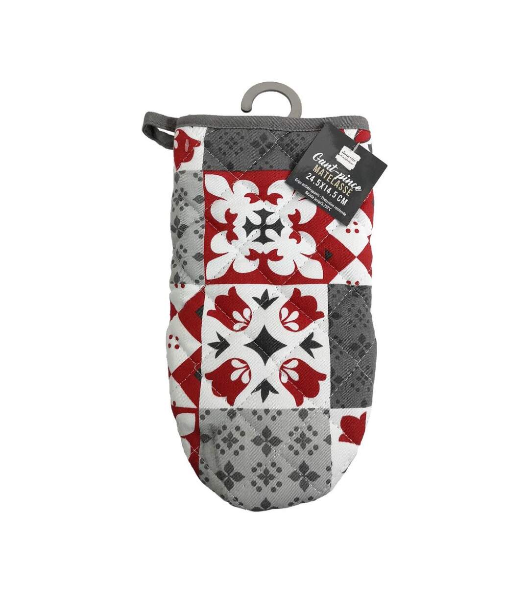 Gant de Cuisine Pince Credence 24cm Gris & Rouge-4