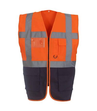 Gilet executive adulte orange / noir Yoko