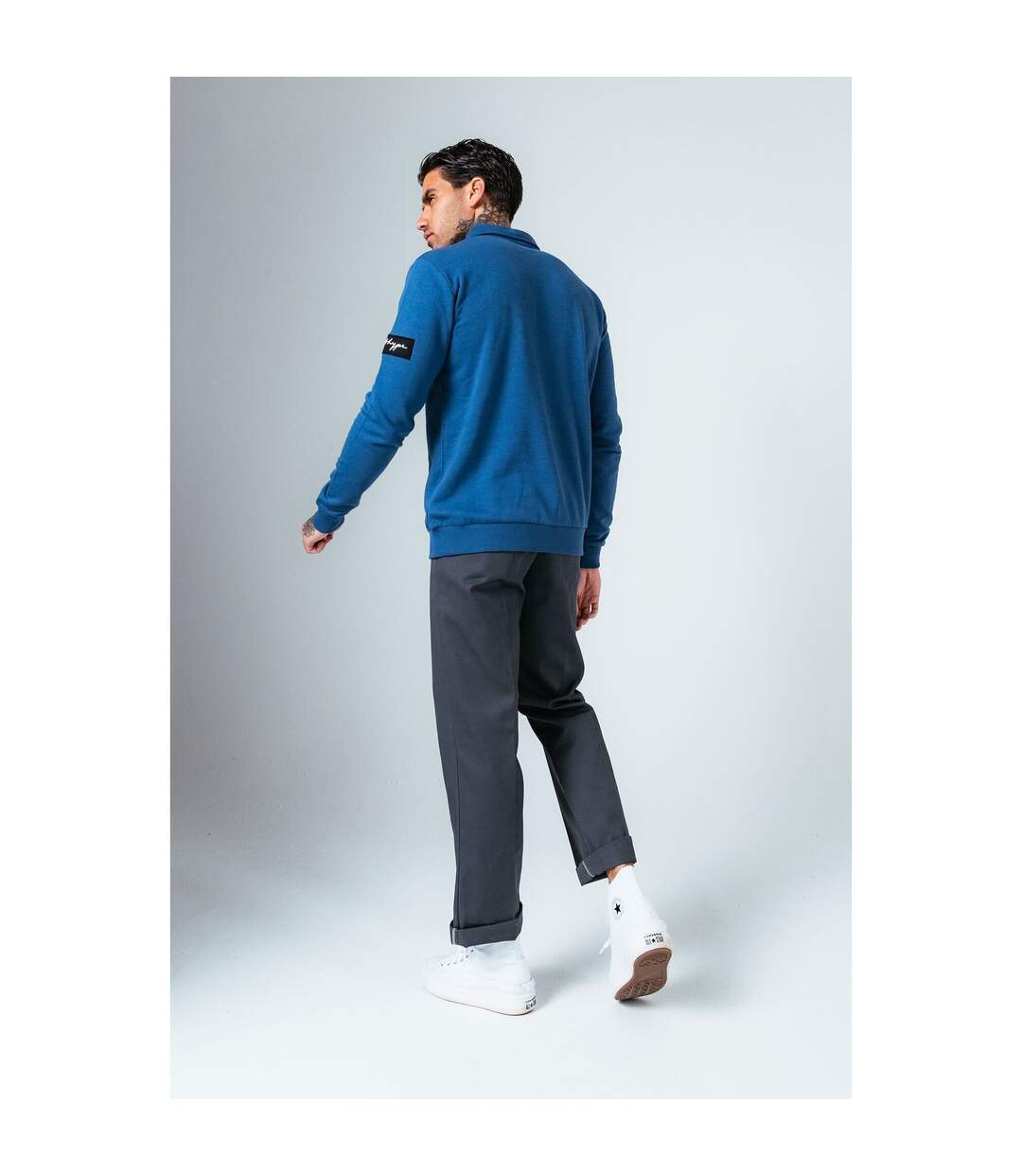 Hype Mens Kensal Quarter Zip Sweatshirt (Bleu sarcelle) - UTHY4615