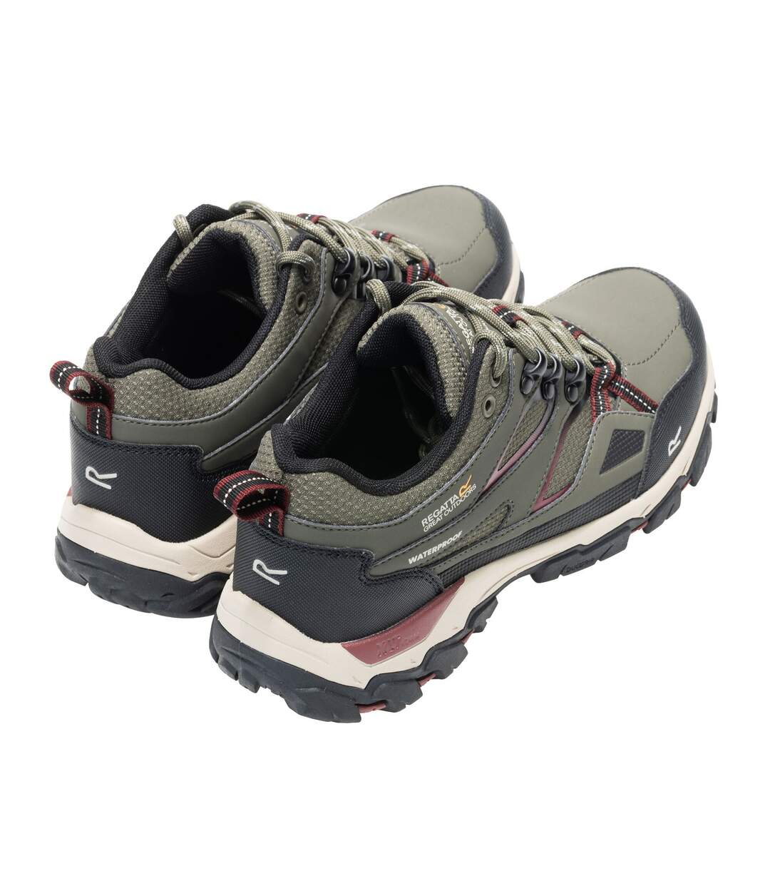 Womens/ladies Holcombe Iii Low Walking Shoes Olive Night Dark Cherry Regatta-2