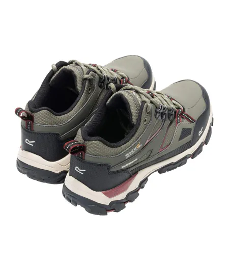 Womens/ladies Holcombe Iii Low Walking Shoes Olive Night Dark Cherry Regatta