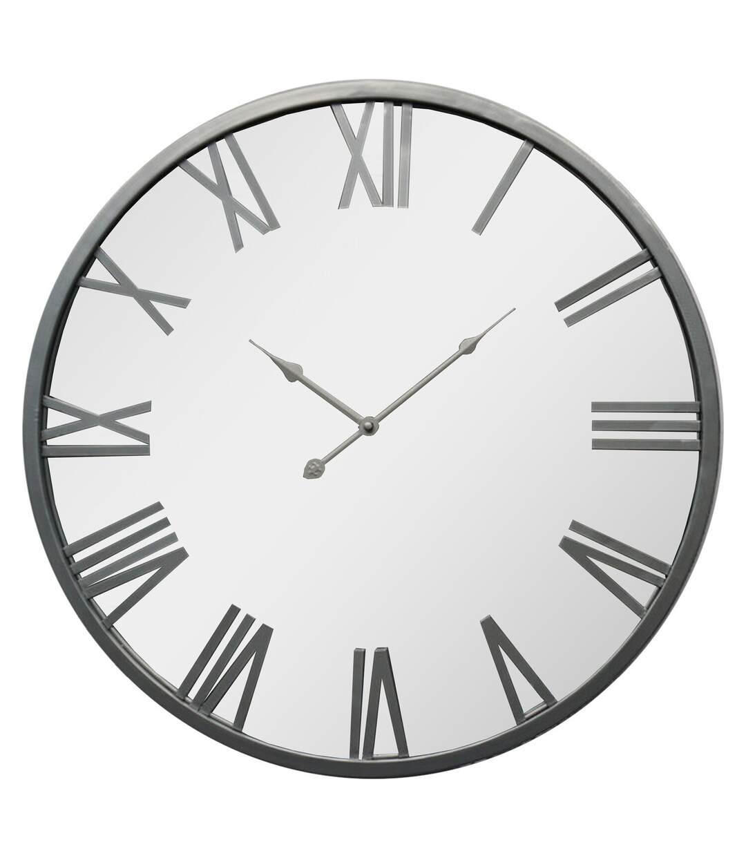 Mayer mirrored wall clock 60cm x 4cm x 60cm silver Hill Interiors-1
