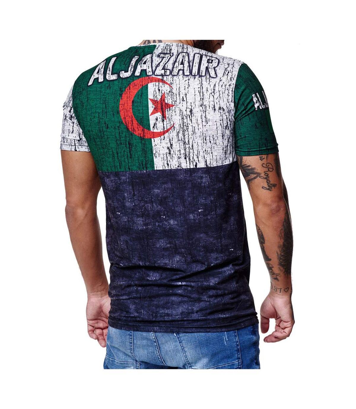 T-shirt Algérie pour homme T-shirt Aljazair gris