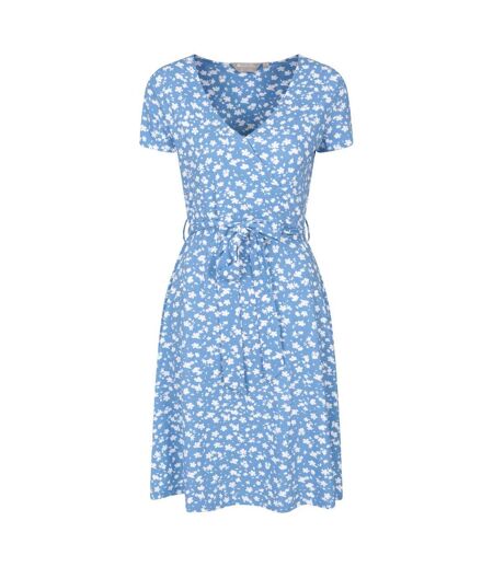 Womens/ladies Santorini Jersey Uv Protection Wrap Dress Blue Mountain Warehouse