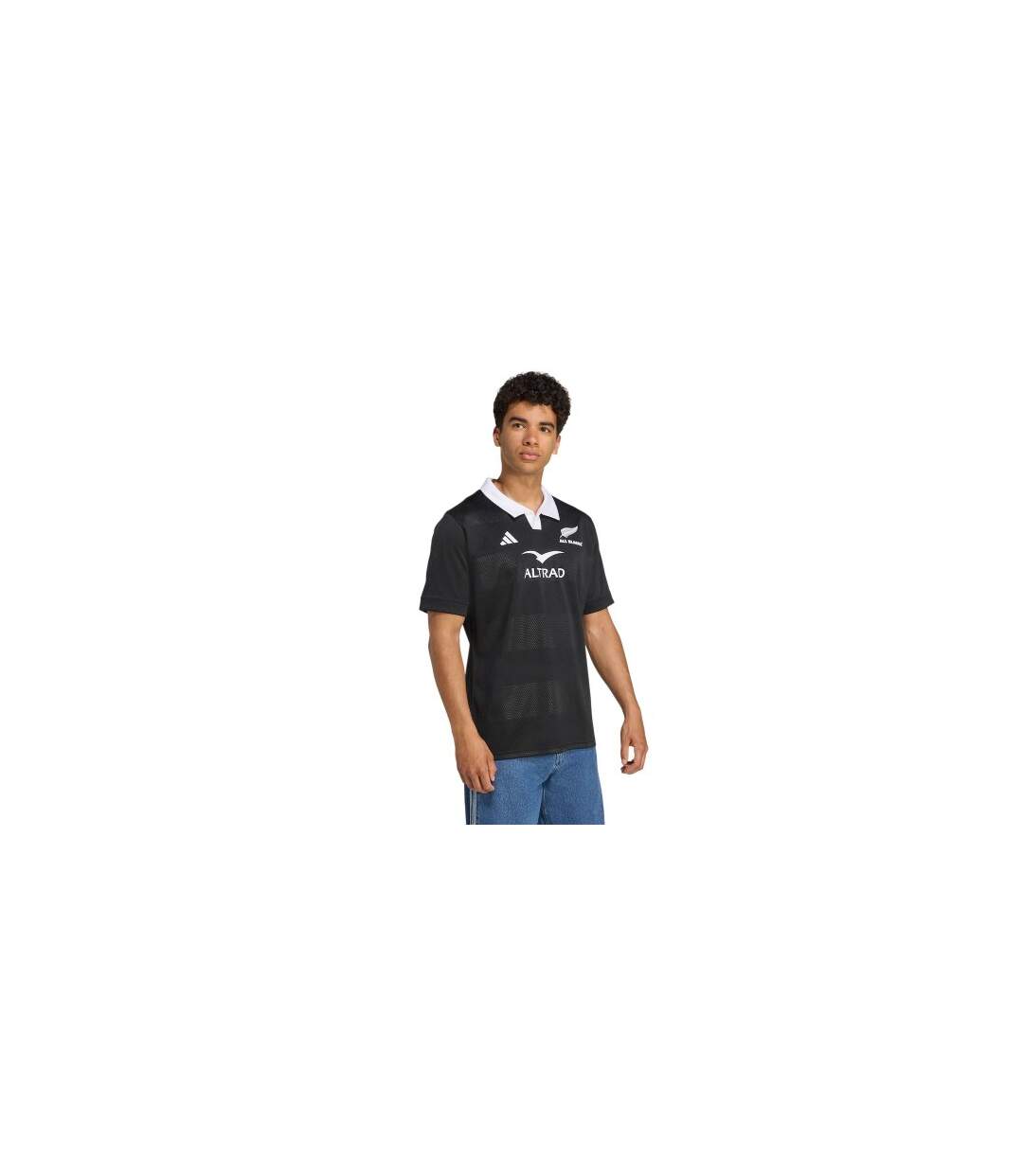 Polo Rugby Motif/style Nouvelle-zélande Homme Tout Noir Adidas-1