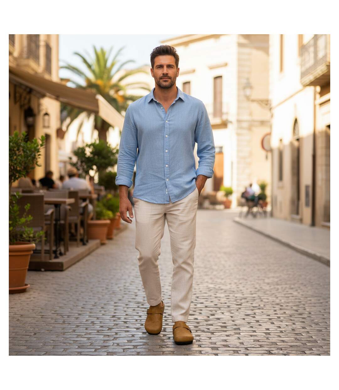OZABI Sabots Homme Cuir Synthétique Boucle Ajustable Semelle Liège-5