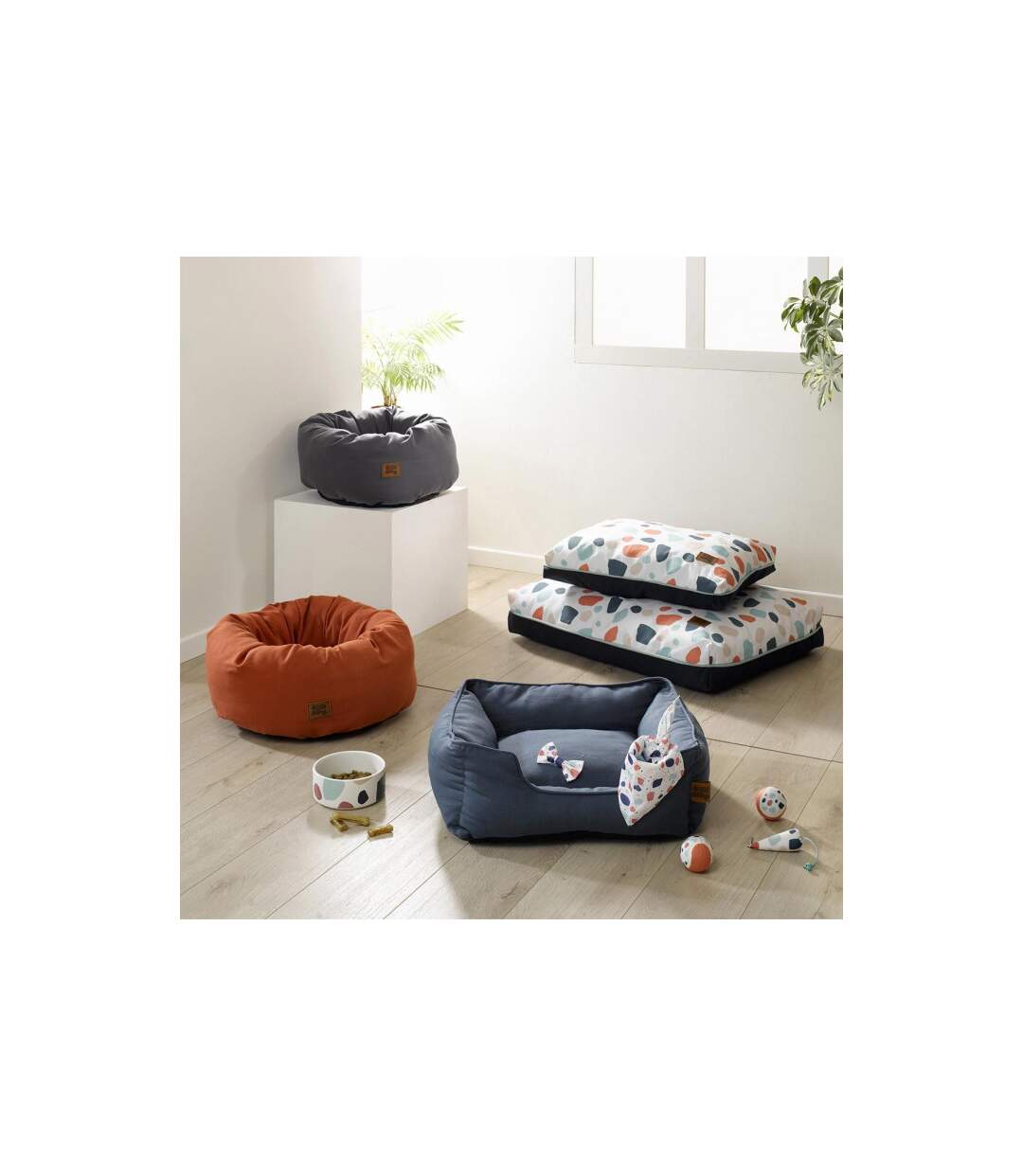 Panier pour Chien & Chat Terrazzo 75cm Bleu Indigo-2