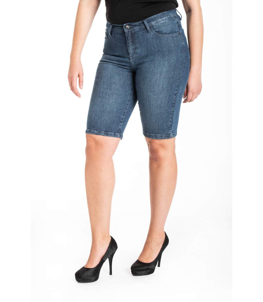 Bermuda denim avec ceinture élastiquée 'OBER'-2