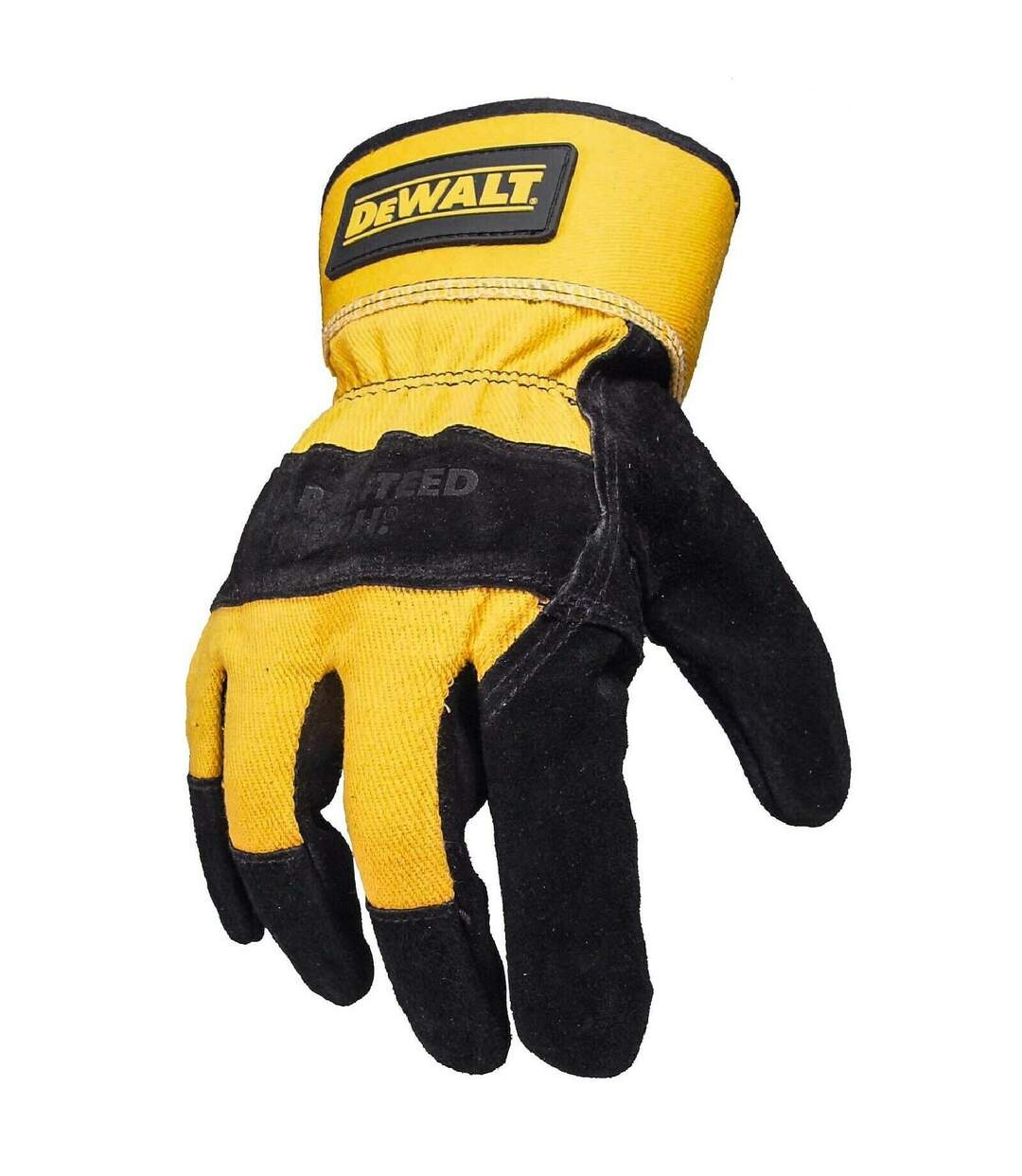 DeWalt Rigger Pig Skin Leather Gloves (Black/Yellow) - UTFS5956-3