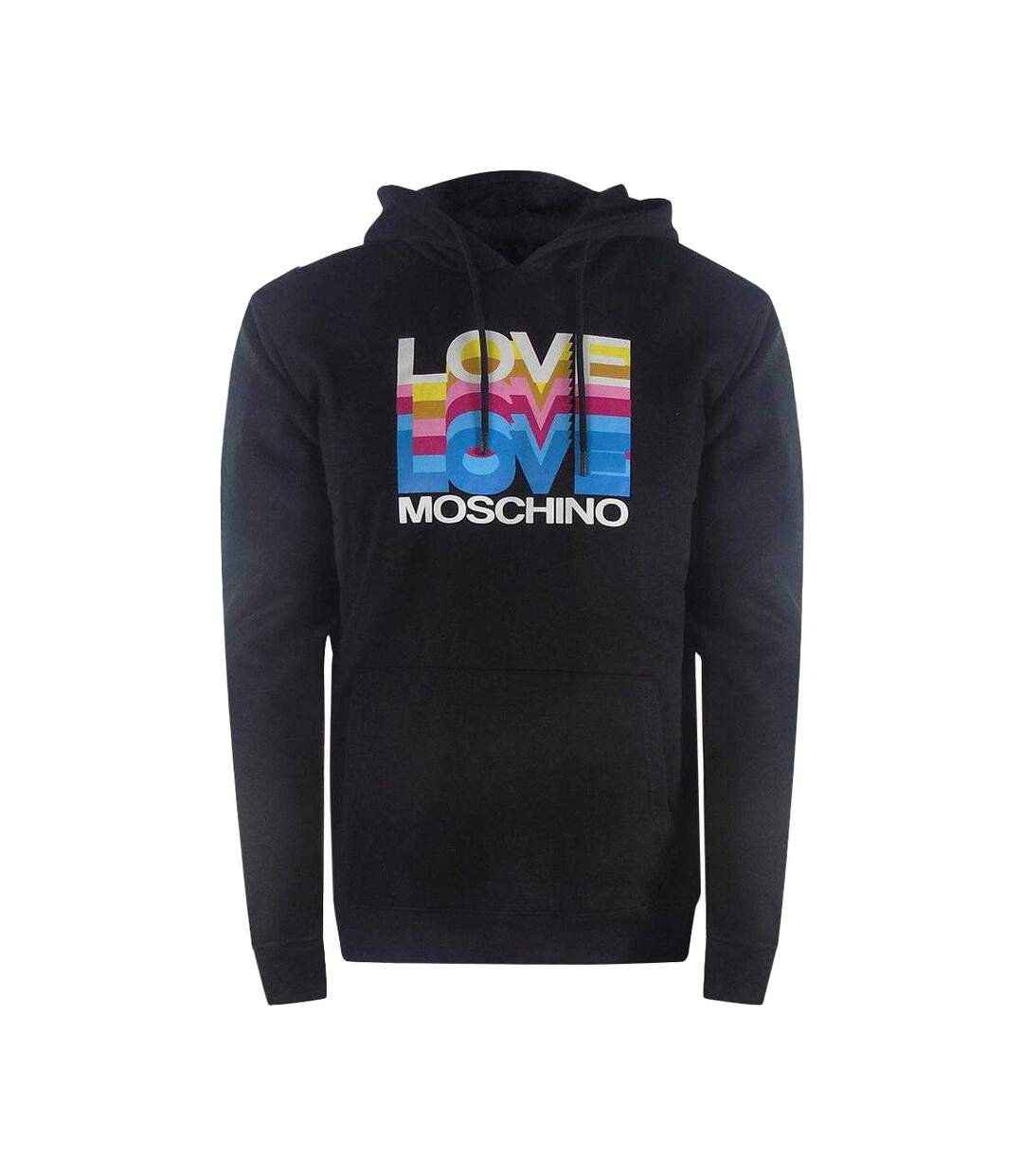 Sweat À Capuche Motif/style Multiples Logos Femme Noir Love Moschino-1