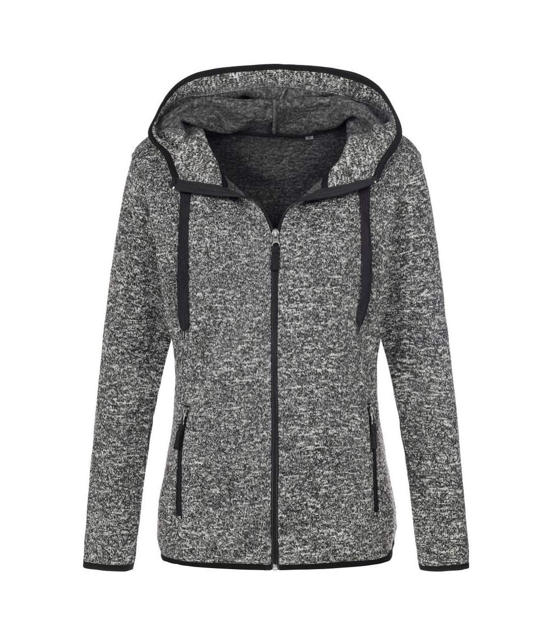 Veste polaire en tricot manches longues - Femme - ST5950 - gris foncé mélange-1