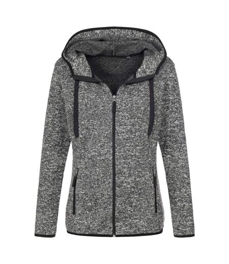 Veste polaire en tricot manches longues - Femme - ST5950 - gris foncé mélange