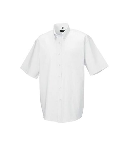 Collection Mens Short Sleeve Easy Care Oxford Shirt White Russell