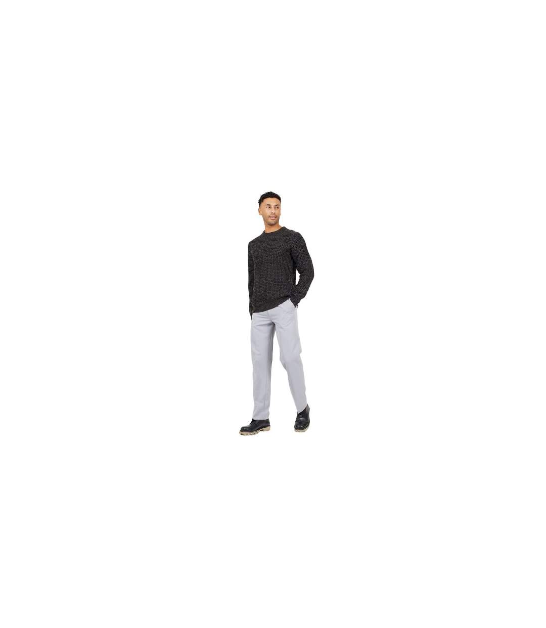 Sweat Motif/style Tricoté Homme Anthracite Noir Brave Soul-1
