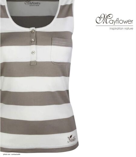 MAYFLOWER DECLIC1 : Débardeur en coton rib pour femme au confort naturel