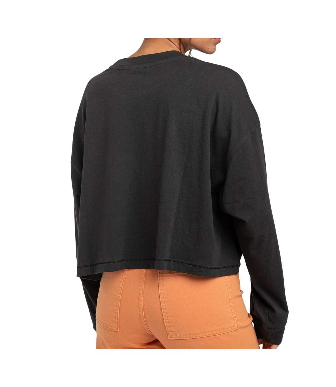 T-Shirt manches longues noir femme billabong go with flow-2