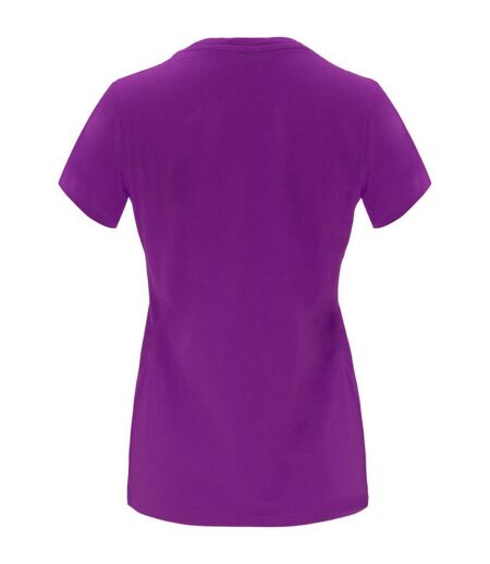 Womens/ladies Capri Short-sleeved T-shirt Purple Roly