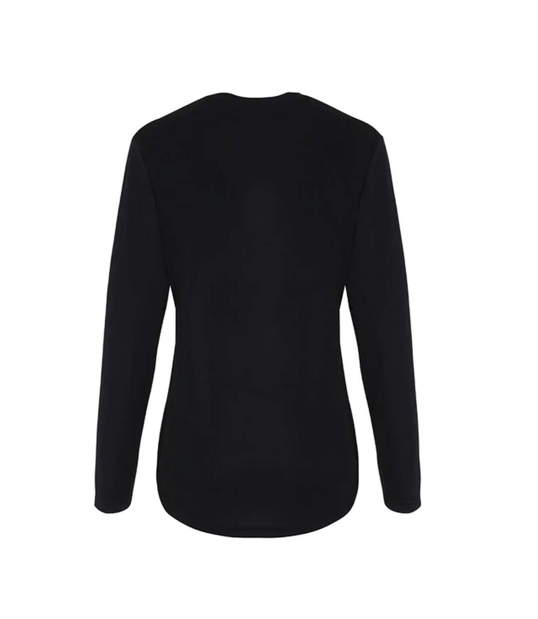 Womens/ladies long sleeve performance t-shirt black TriDri-2