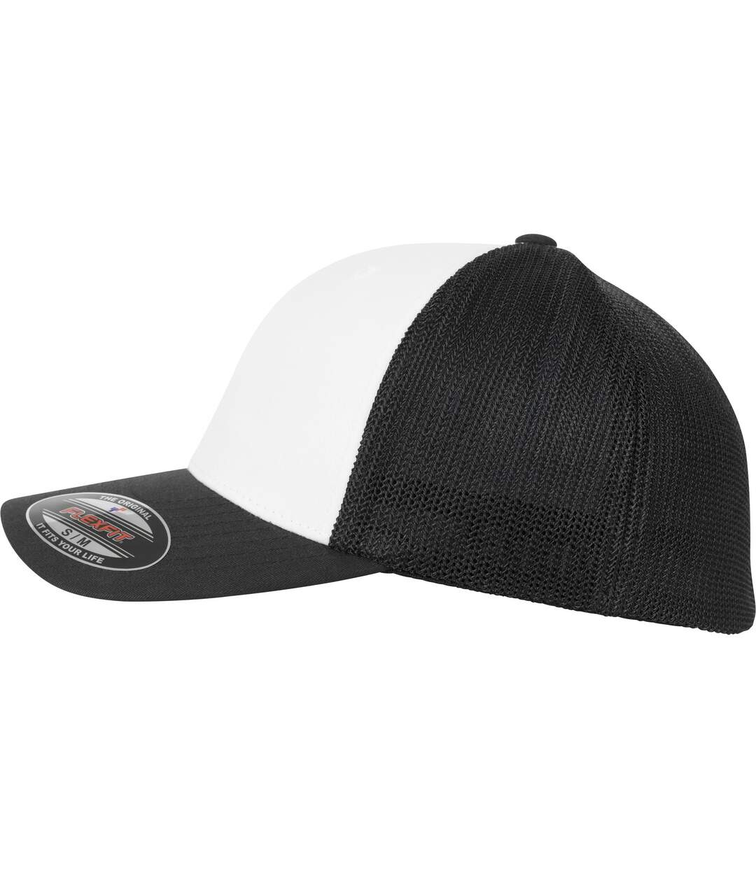 Casquette trucker flexfit adulte noir / blanc Yupoong-3