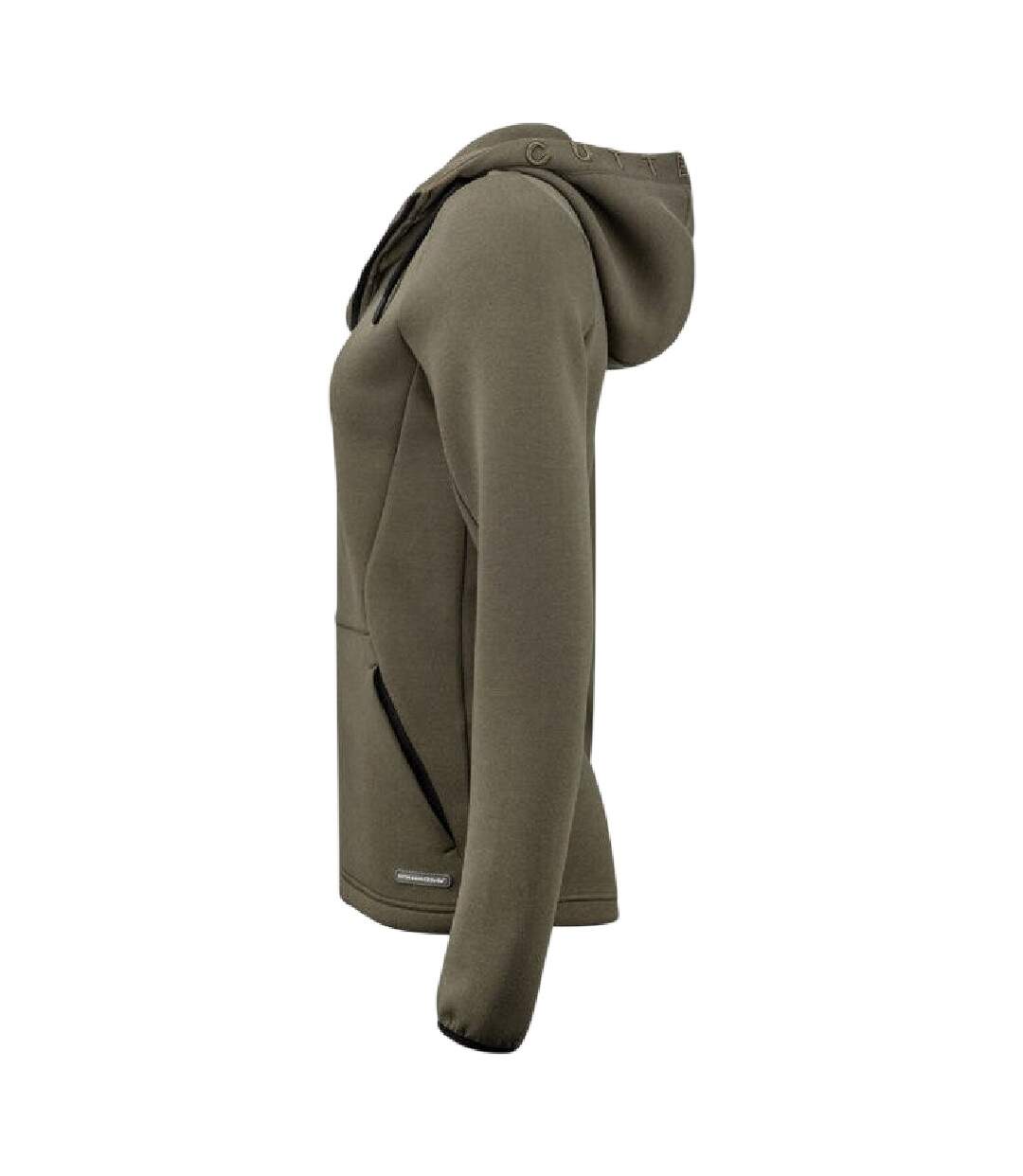 Womens/ladies Pemberton Lightweight Full Zip Hoodie Ivy Green Cutter & Buck-3