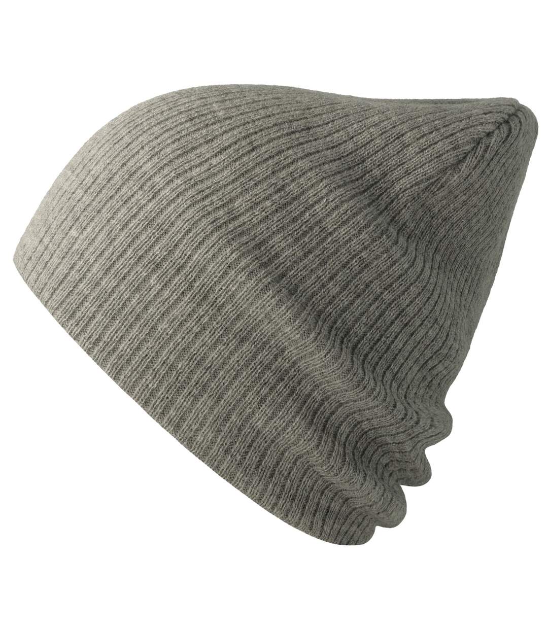 Unisex Adult Brad Recycled Slouch Beanie Light Grey Melange Atlantis-1