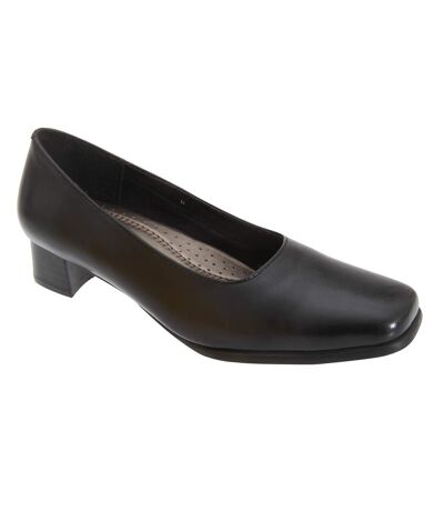 Mod Comfys Womens/Ladies Plain Leather Court Shoes (Black) - UTDF484