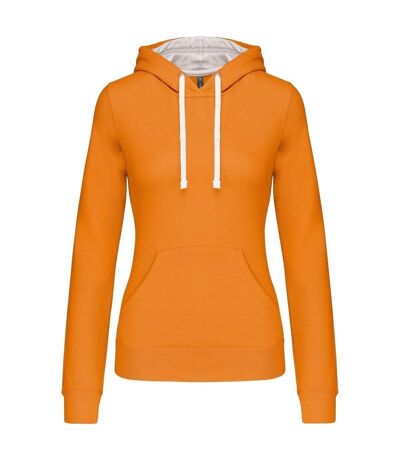 Sweat à capuche contrastée - Femme - K465 - orange et blanc