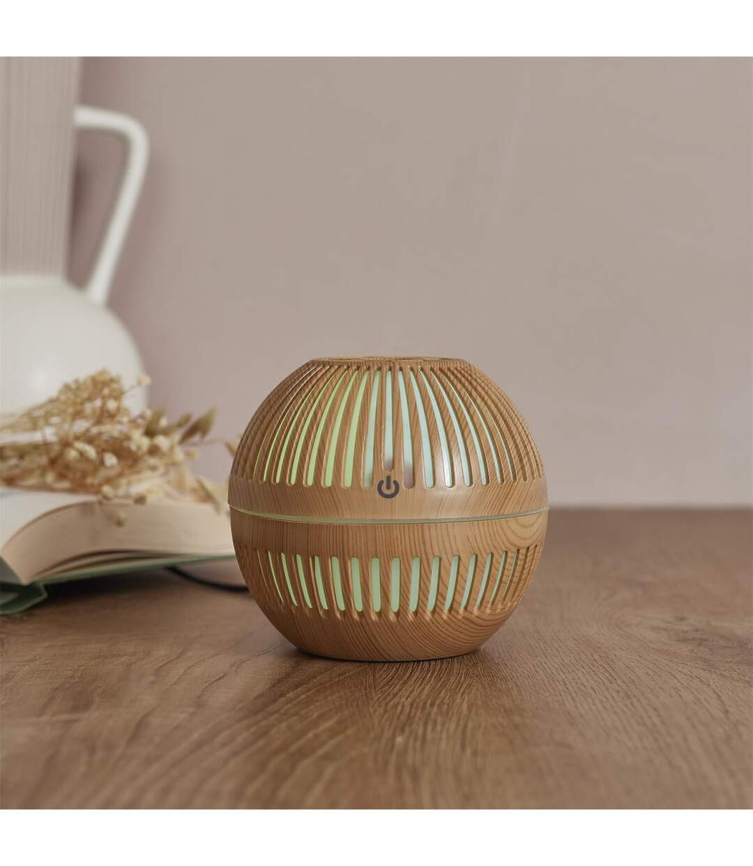 Diffuseur d'Huile Essentielle Rond 10cm Marron-4