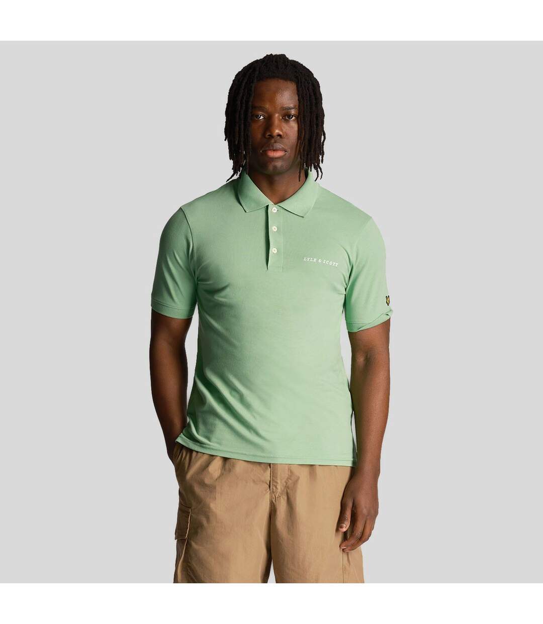 Polo Motif Brodé Homme Vert Clair Lyle & Scott-1
