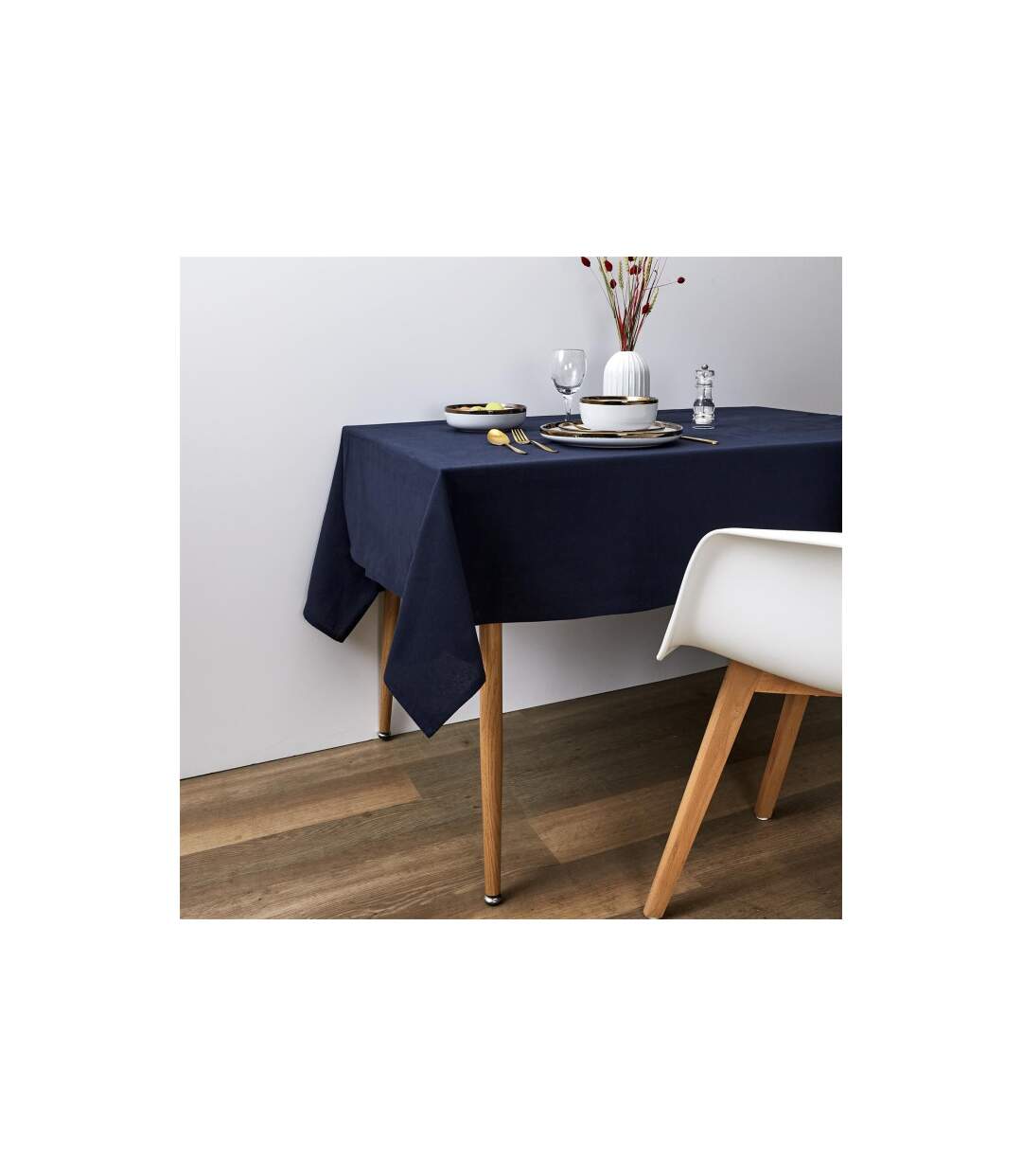 Nappe Rectangulaire Alaba 140x250cm Bleu Marine-2