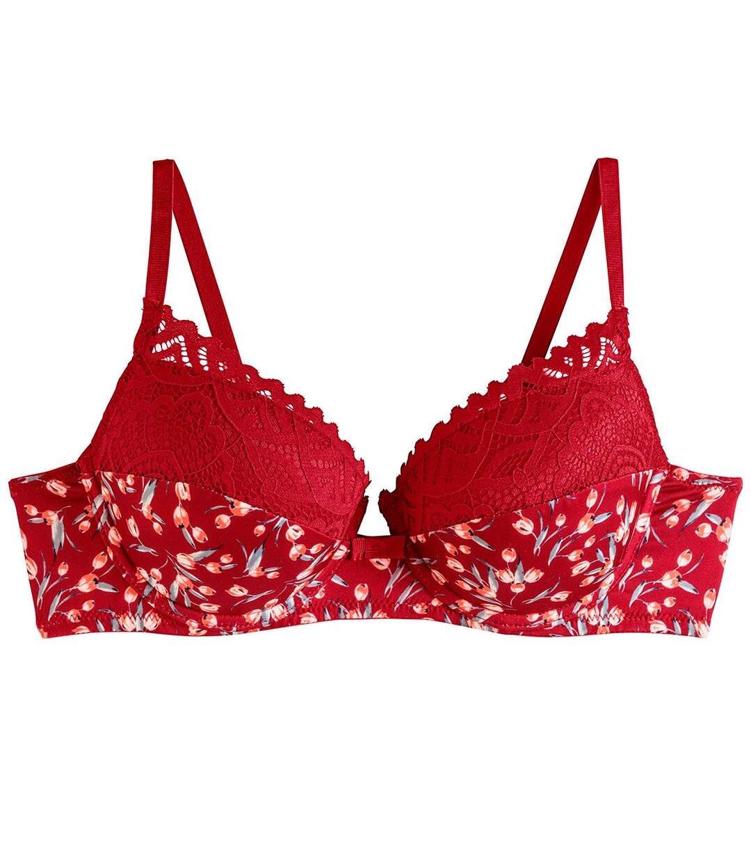 Soutien-gorge ampliforme coque moulée rouge Paprika