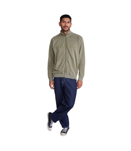 Mens liam zipped sweatshirt khaki green Animal