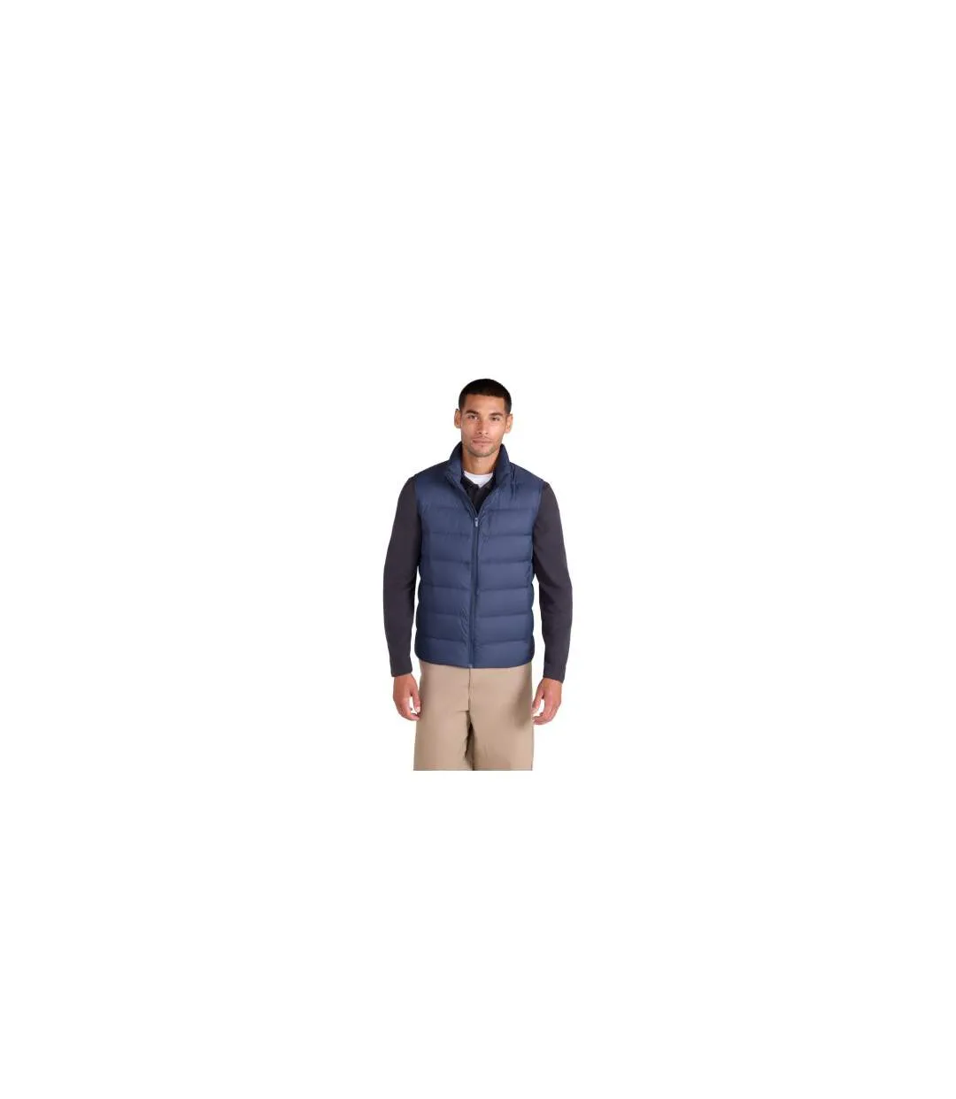 Mens Down Lightweight Gilet Navy Animal-1