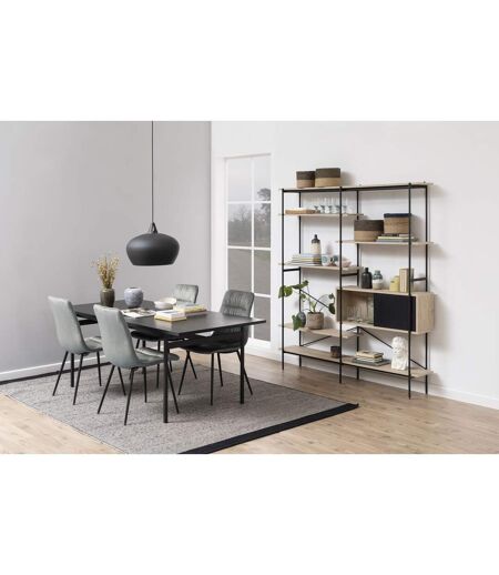 Table à manger en mélaminé et Métal 4 à 6 convives - L. 200 cm - Noir