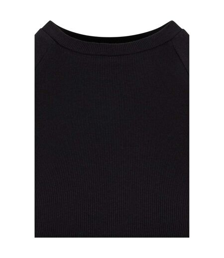 Womens/ladies Ribbed Skater Dress Black Urban Classics