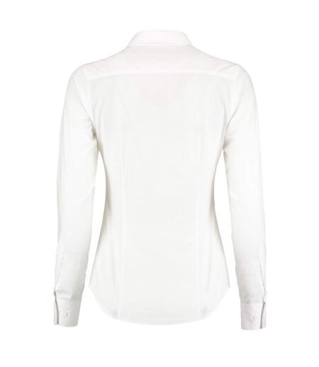 Chemise À Manches Longues En Popeline Taillée, Femmes/dames Blanc Kustom Kit
