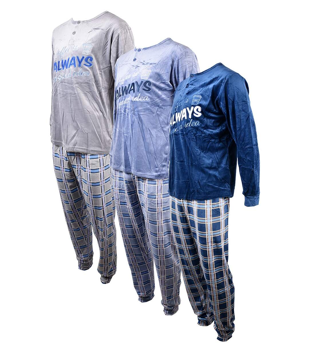 Pyjama Homme Long SWEET SECRET Q2733 POLAIRE BLEU