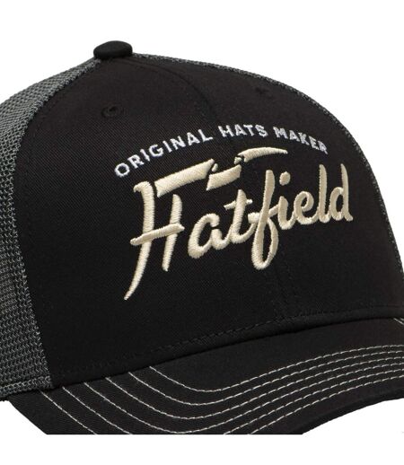 Casquette trucker avec filet semi curved avec broderie Beige Lo Hatfield