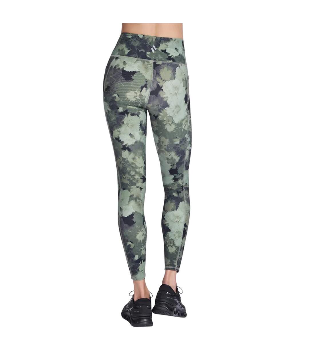 Womens/ladies Go Flex Ribbed Leggings Green Skechers-2