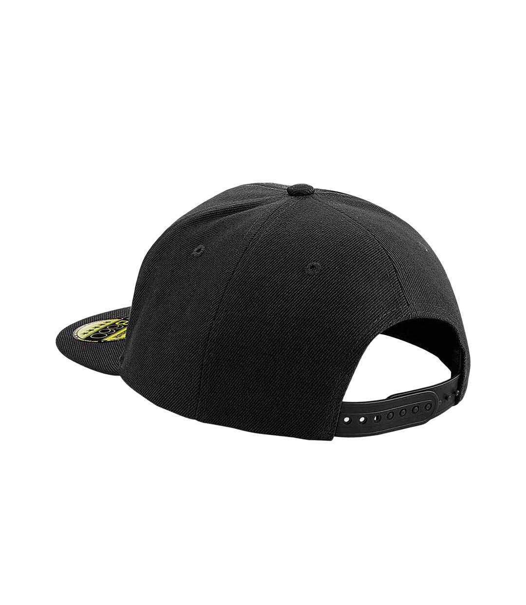Original Flat Peak Snapback Cap Black Black Black Beechfield-2