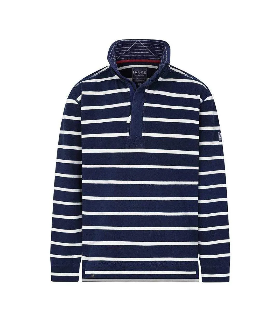 Sweat Motif/style Rayures Contrastées Homme Bleu Mer Lazy Jacks-1