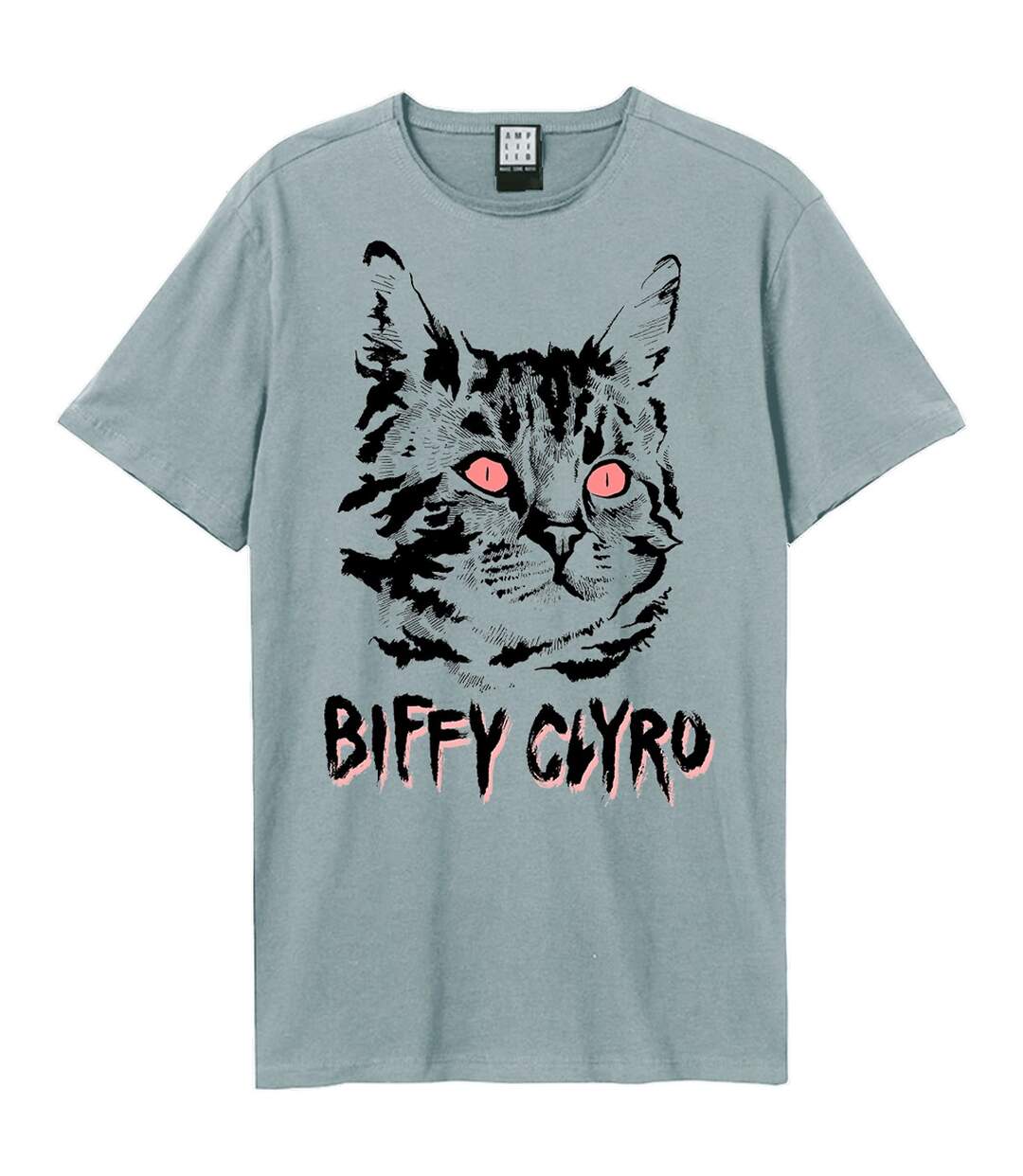 Unisex Adult Black Cat Biffy Clyro T-shirt Strange Blue Amplified-1