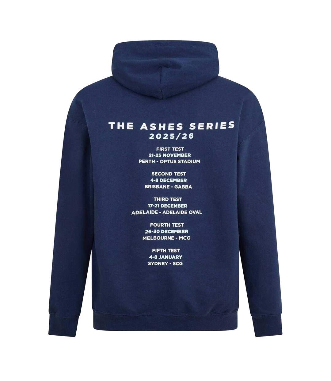 Unisex Adult The Ashes Series 2025/2026 Pullover Hoodie Navy England Cricket-2