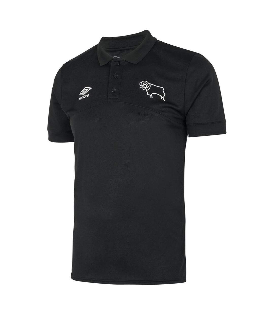 Derby County FC Mens Umbro Polo Shirt (Black)