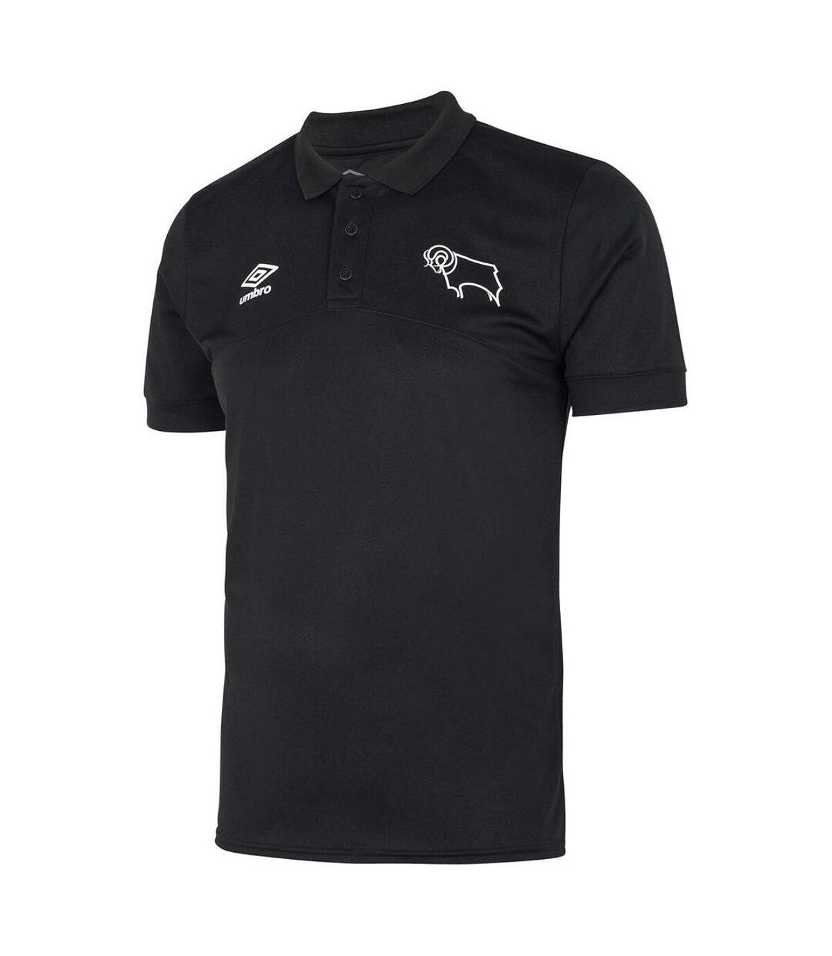 Derby County FC Mens Umbro Polo Shirt (Black)