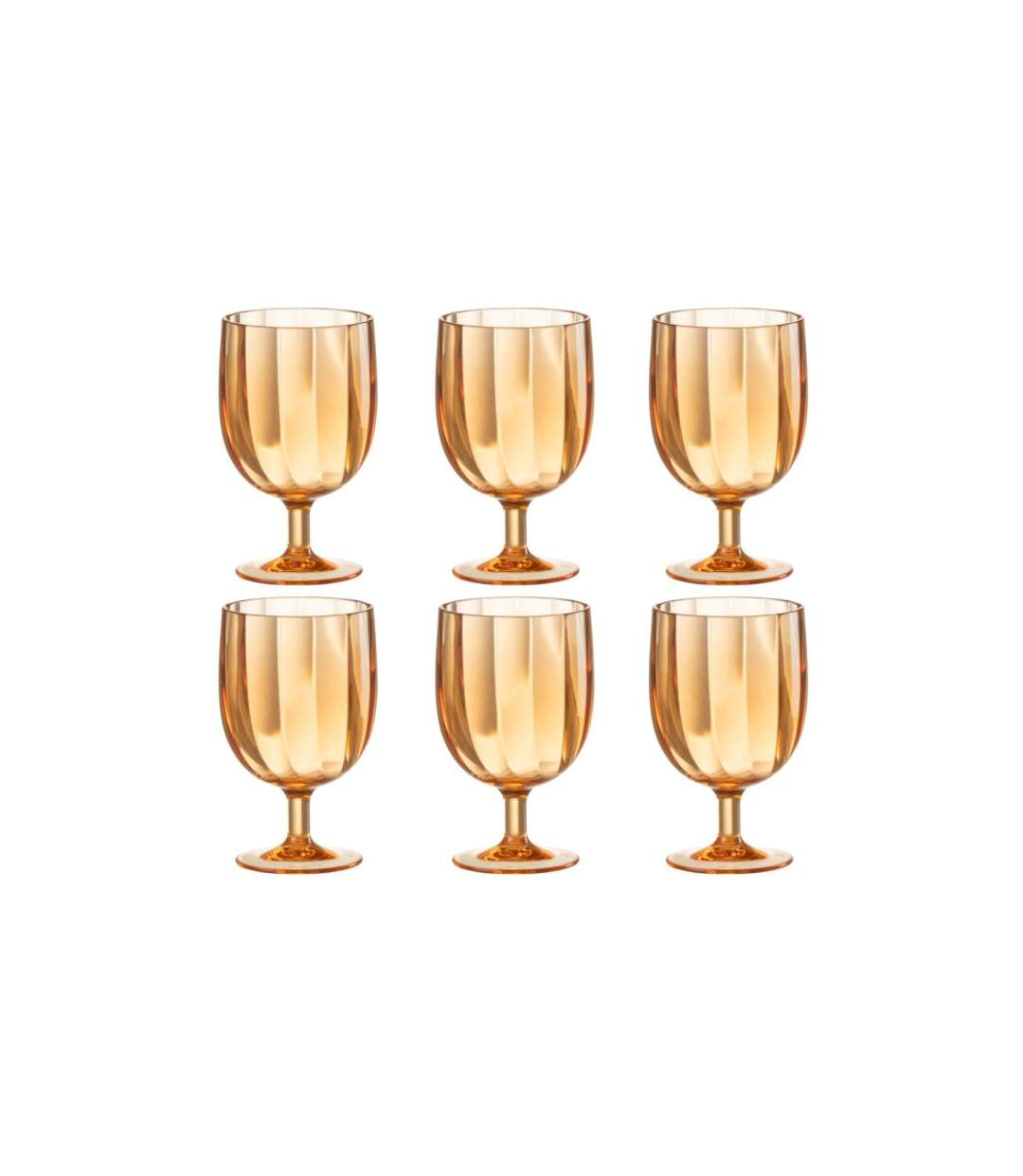 Lot de 6 Verres à Vin Réutilisable Plastique 31cl Orange-1