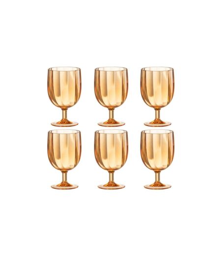Lot de 6 Verres à Vin Réutilisable Plastique 31cl Orange